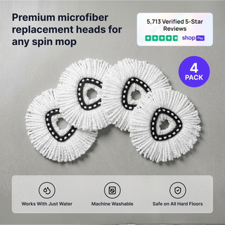 4 Pack Spin Mop Head Replacement