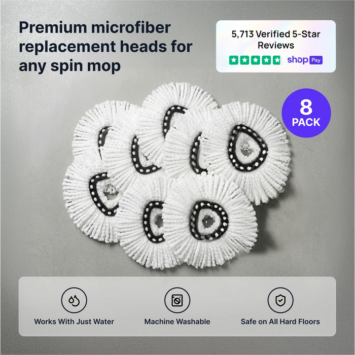 8 Pack Spin Mop Heads